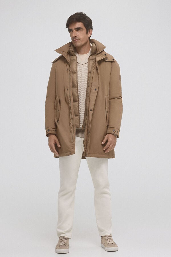 Pedro del Hierro Parka com remov&iacute;vel Beige