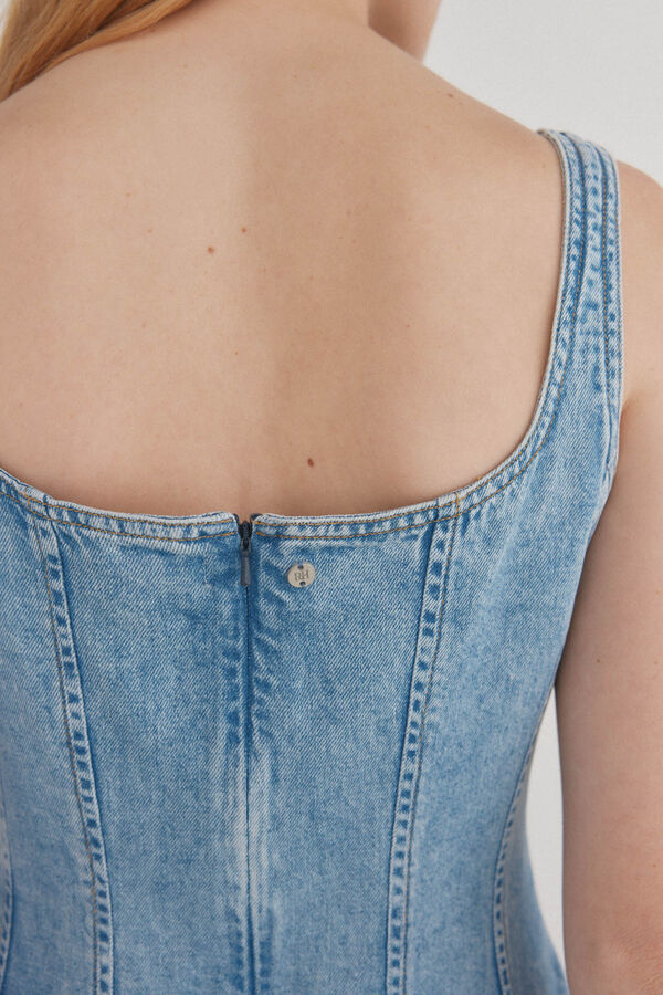 Pedro del Hierro Vestido de ganga Azul