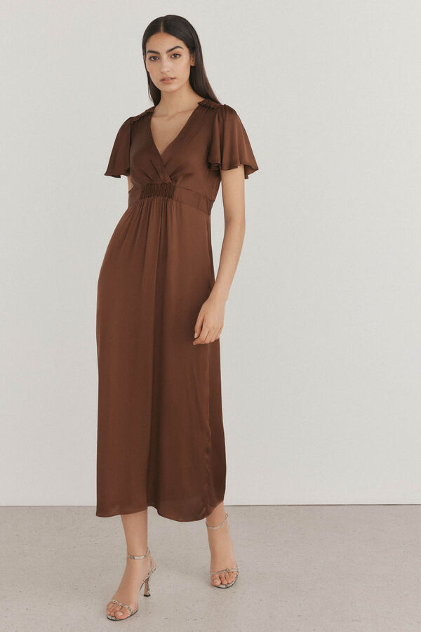 Pedro del Hierro Vestido sat&eacute;n Marr&oacute;n