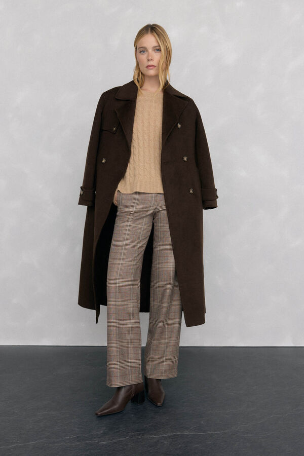 Pedro del Hierro Su&eacute;ter de oitos de l&atilde; merino Beige