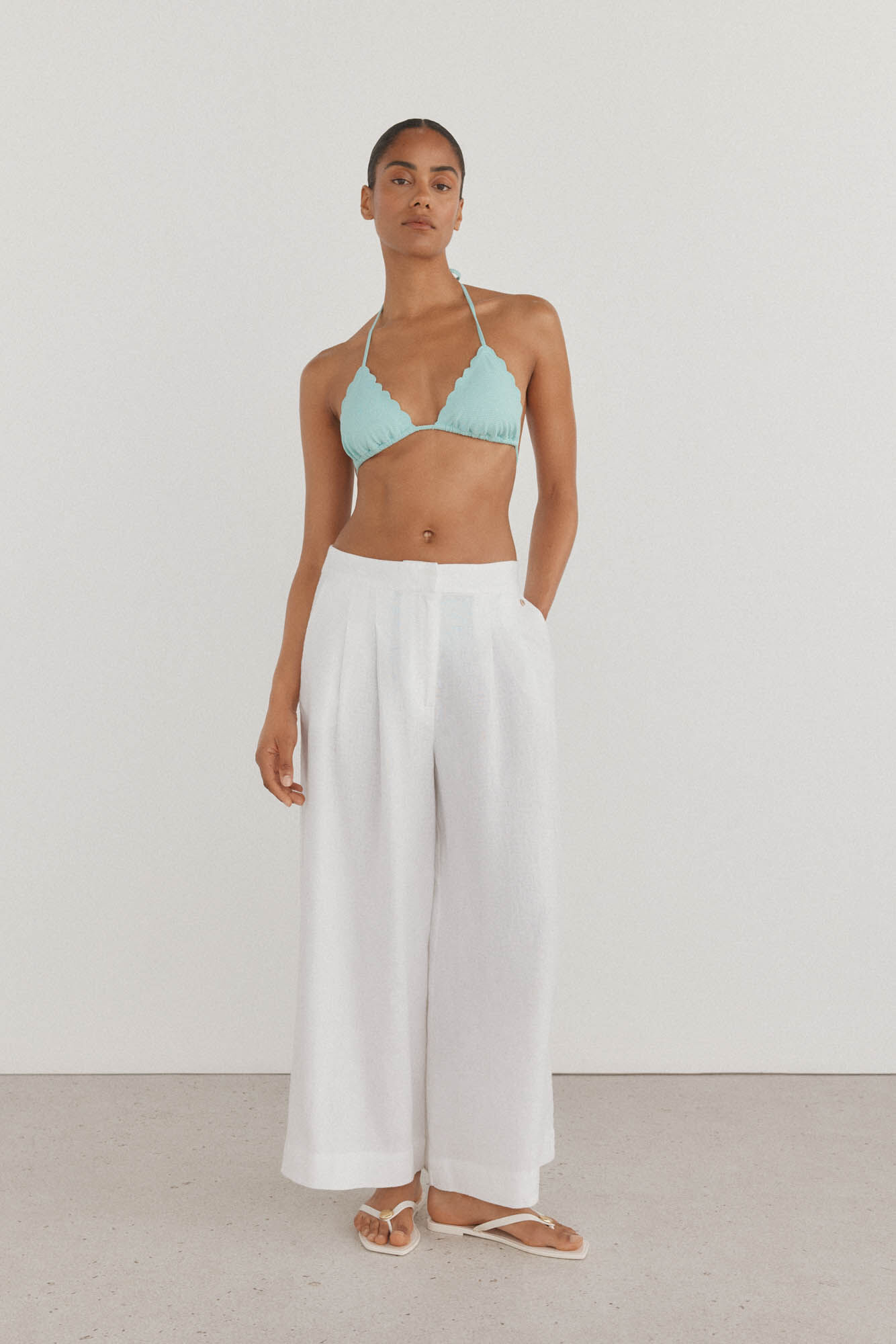 Pedro del Hierro Top bikini halter de tric&ocirc; com bolhas em lurex