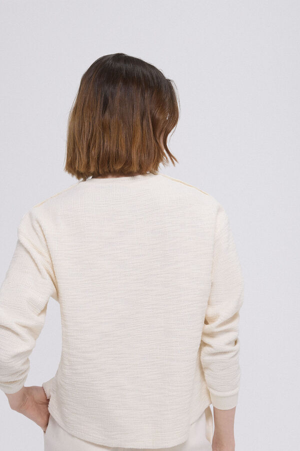 Pedro del Hierro Sudadera lisa botones Beige
