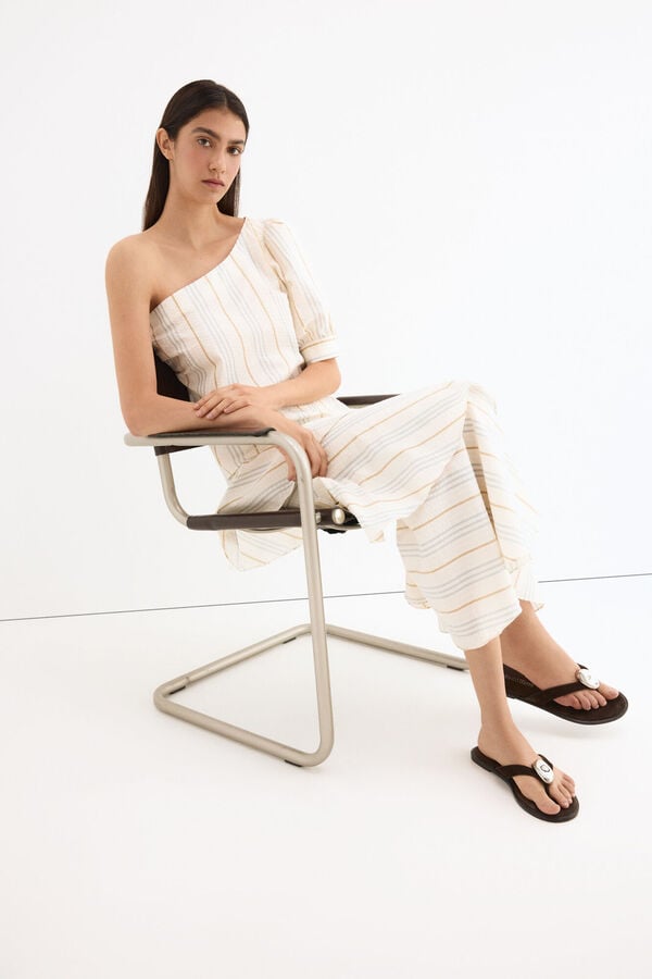 Pedro del Hierro Top assim&eacute;trico Beige