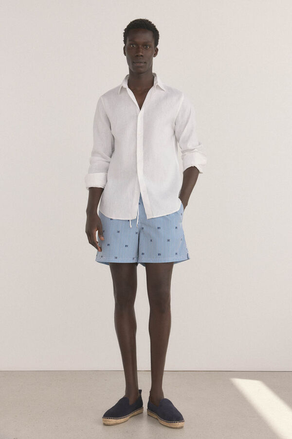 Pedro del Hierro Mai&ocirc; com estampado de logo riscas Azul