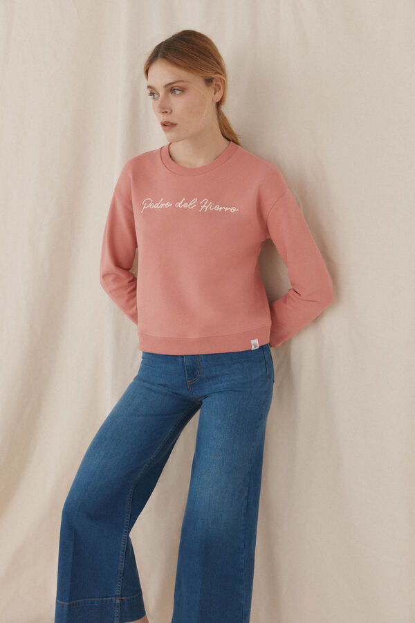 Pedro del Hierro Sudadera logo algod&oacute;n espa&ntilde;ol Rosa
