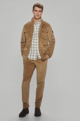 Pedro del Hierro Cal&ccedil;as chino com pin&ccedil;as regular fit Beige