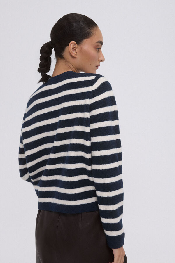 Pedro del Hierro Chaqueta rayas bicolor botones met&aacute;licos Azul