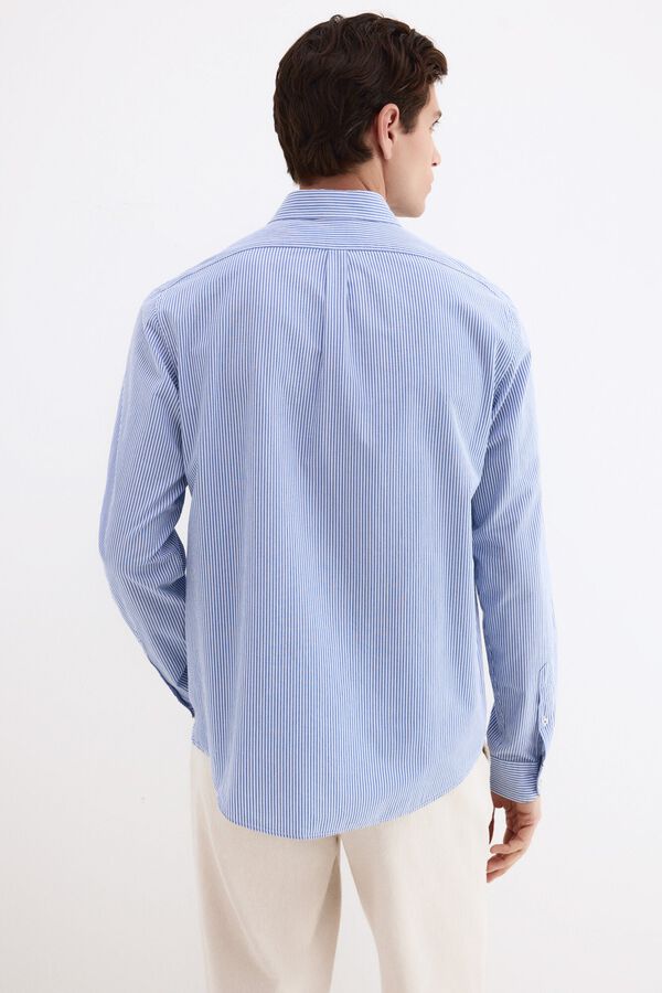 Pedro del Hierro Camisa em seersucker &agrave;s riscas Azul