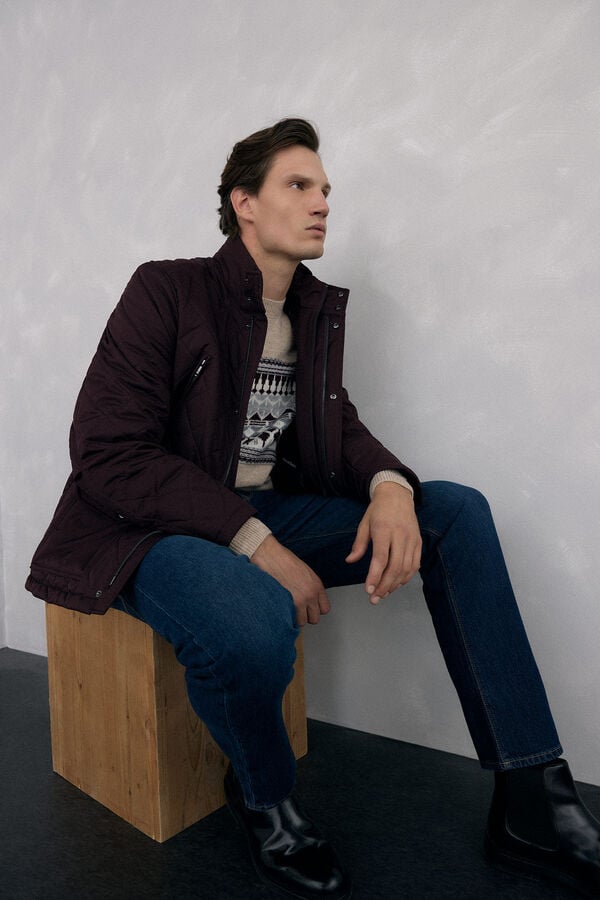 Pedro del Hierro Chaqueta acolchada rombos Burdeos