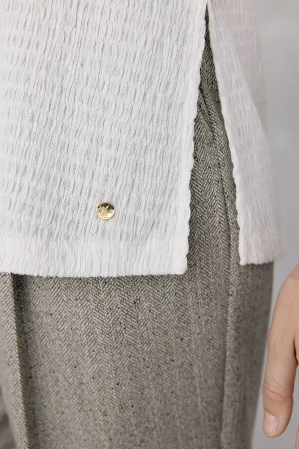 Pedro del Hierro Camisa com gola texturizada Branco