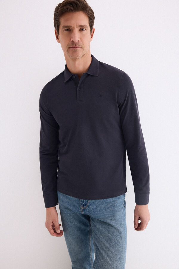 Pedro del Hierro Polo manga comprida Azul