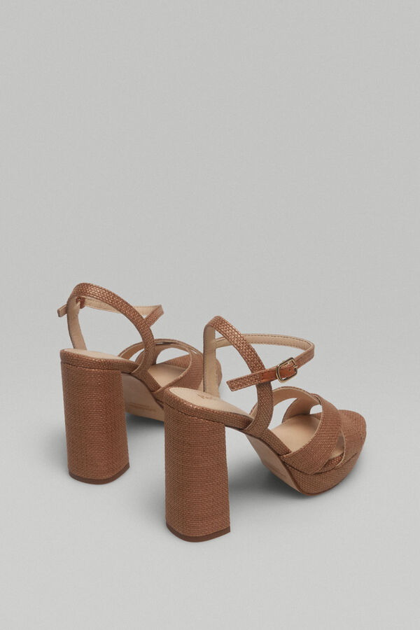 Pedro del Hierro Sandalia plataforma rafia Beige