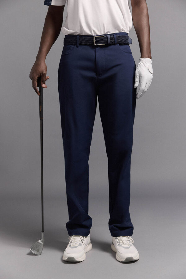 Pedro del Hierro Cal&ccedil;as de golfe compridas com 5 bolsos Azul