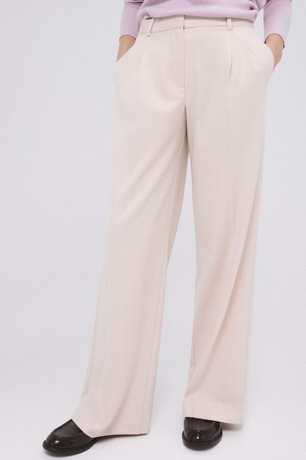 TFP by Tamara Falcó Pantalón vestir doble pinza Crudo