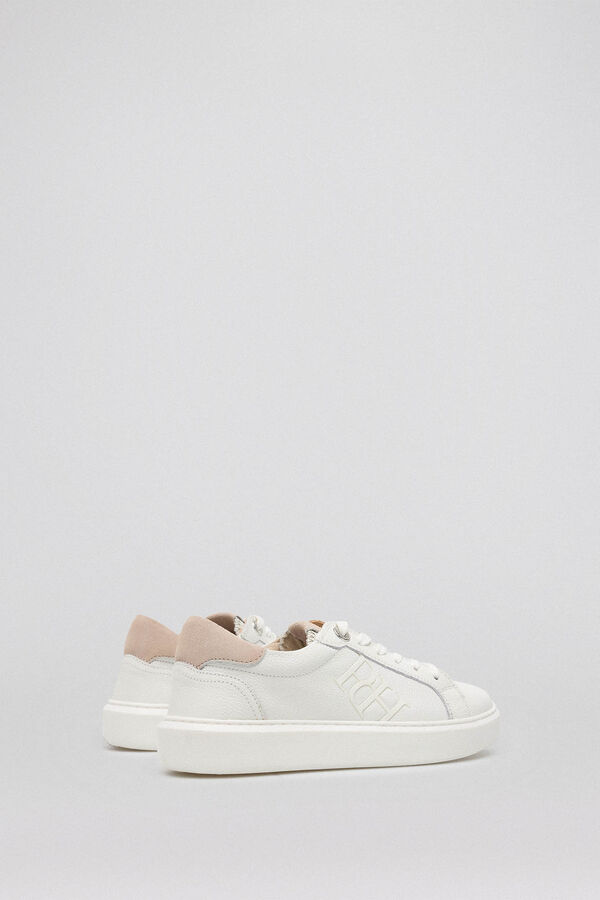 Pedro del Hierro Zapatilla logo b&aacute;sica cruda Blanco