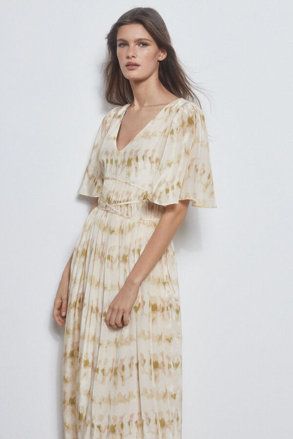 Pedro del Hierro Vestido franzido c&oacute;s Verde