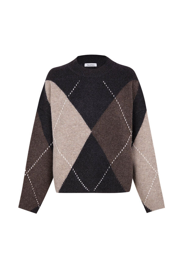 Pedro del Hierro Jersey jacquard rombos Gris