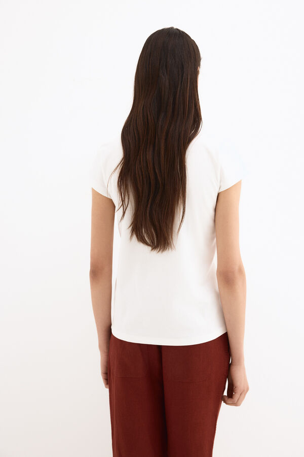 Pedro del Hierro T-shirt de manga curta com bordado Branco