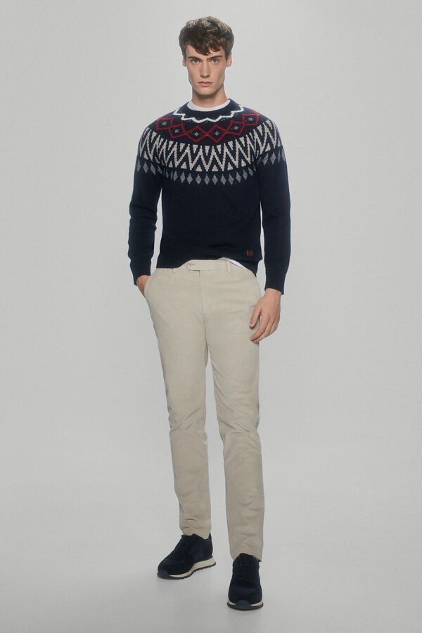 Pedro del Hierro Camisola de Natal com gola redonda Azul