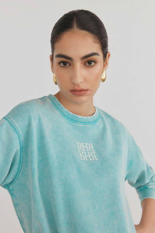 Pedro del Hierro Sudadera con efecto lavado desgastado Azul