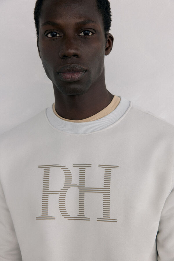 Pedro del Hierro Sudadera logo cuello redondo Gris