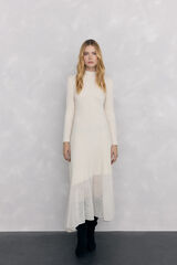 Pedro del Hierro Vestido de punto bajo desagujado Blanco