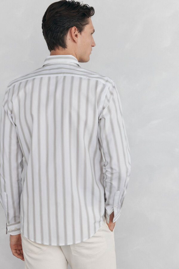 Pedro del Hierro Camisa riscas popelina Verde