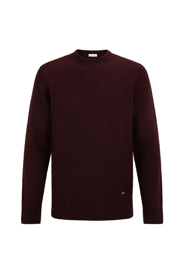 Pedro del Hierro Su&eacute;ter estruturado de l&atilde; com gola redonda Bordeaux
