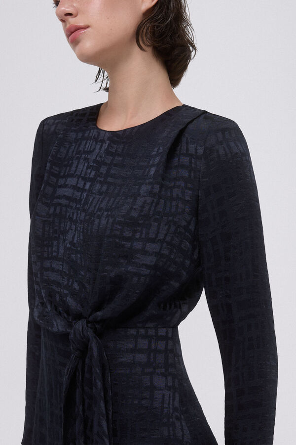 TFP by Tamara Falc&oacute; Vestido jacquard lazada Azul