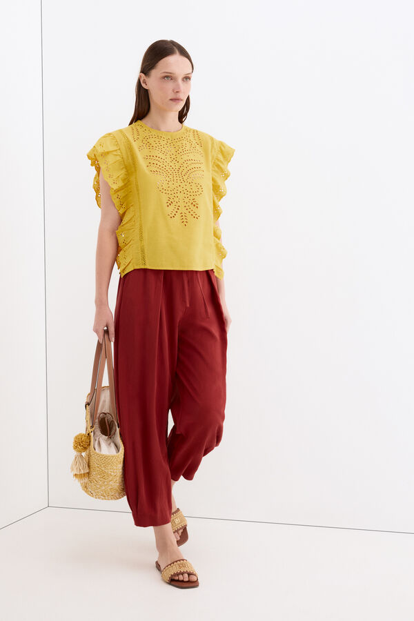 Pedro del Hierro T-shirt sem mangas com dourados Amarelo