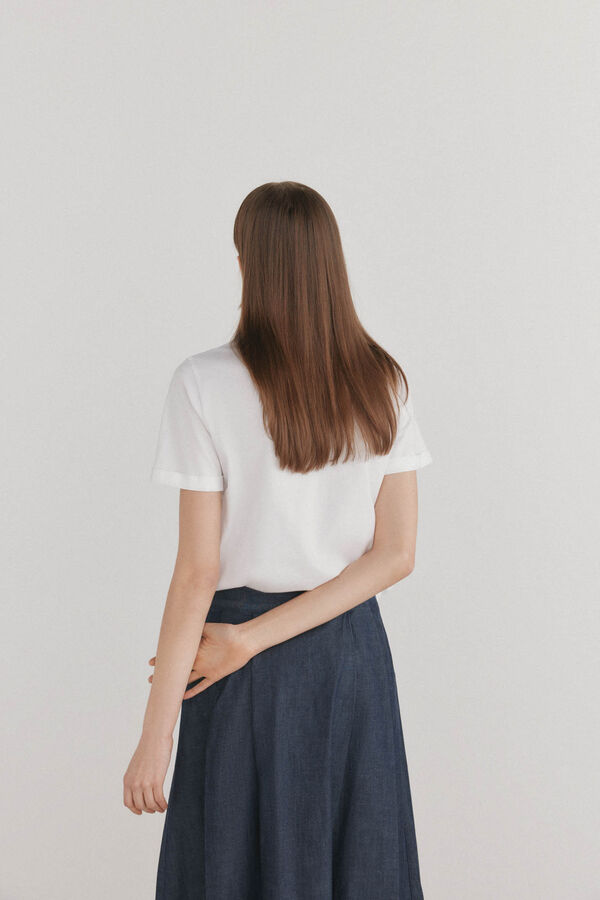 Pedro del Hierro Camiseta b&aacute;sica estampado posicional Blanco