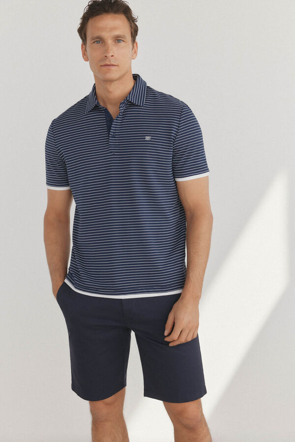 Pedro del Hierro Polo de rayas doble prenda Azul
