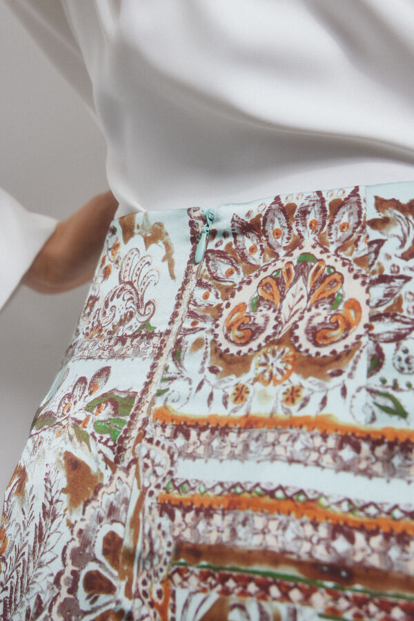 Pedro del Hierro Falda estampada detalle nudo Azul