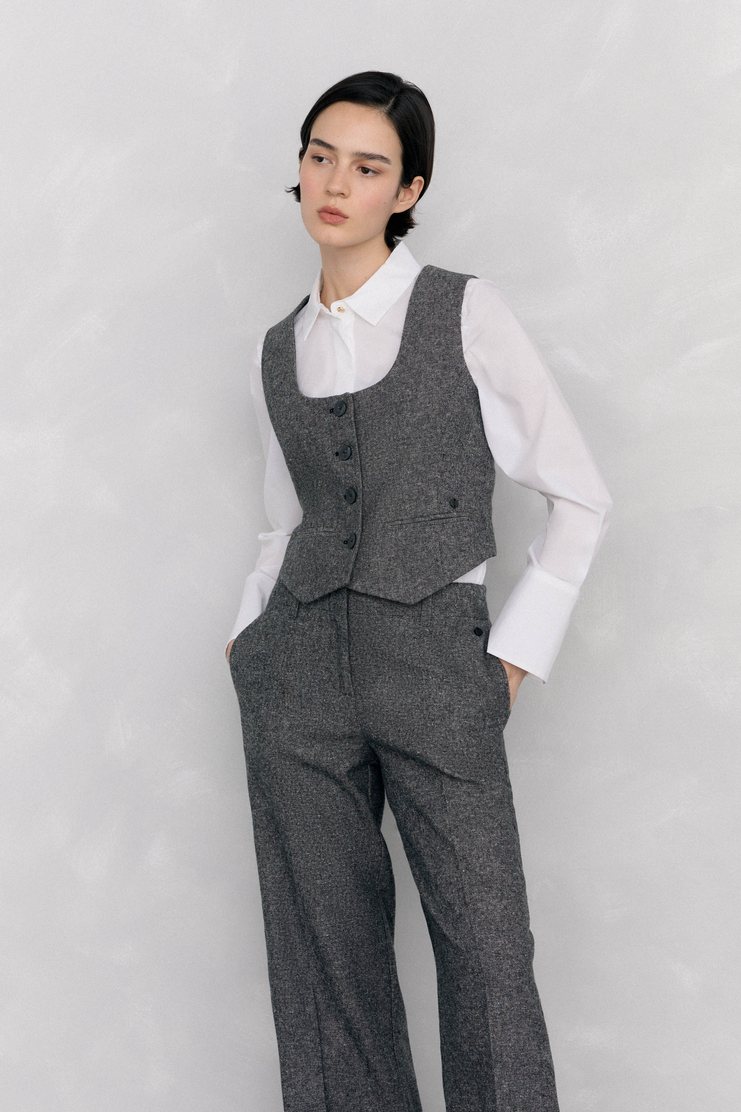 Pedro del Hierro Chaleco entallado cheviot