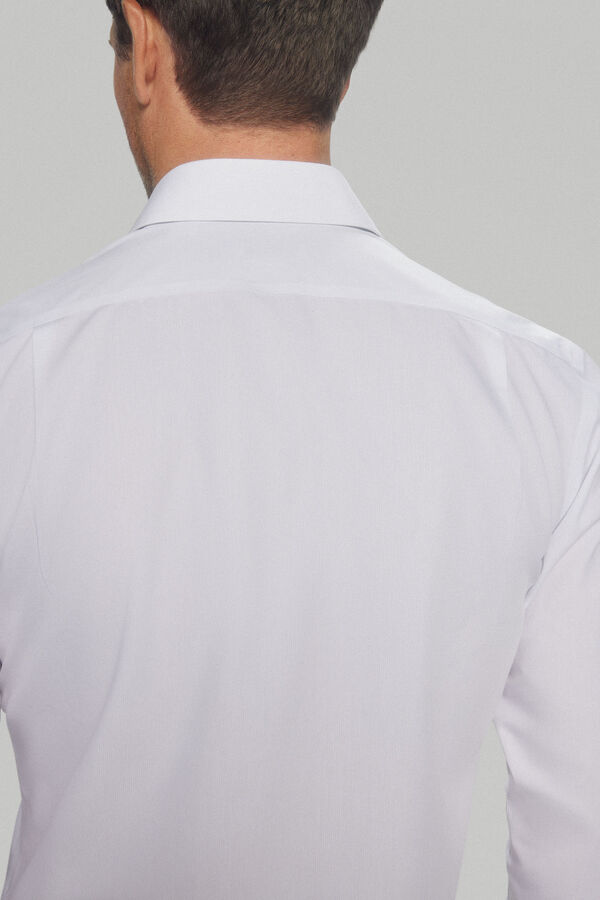 Pedro del Hierro Camisa vestir pinpoint liso non iron + antimanchas Branco