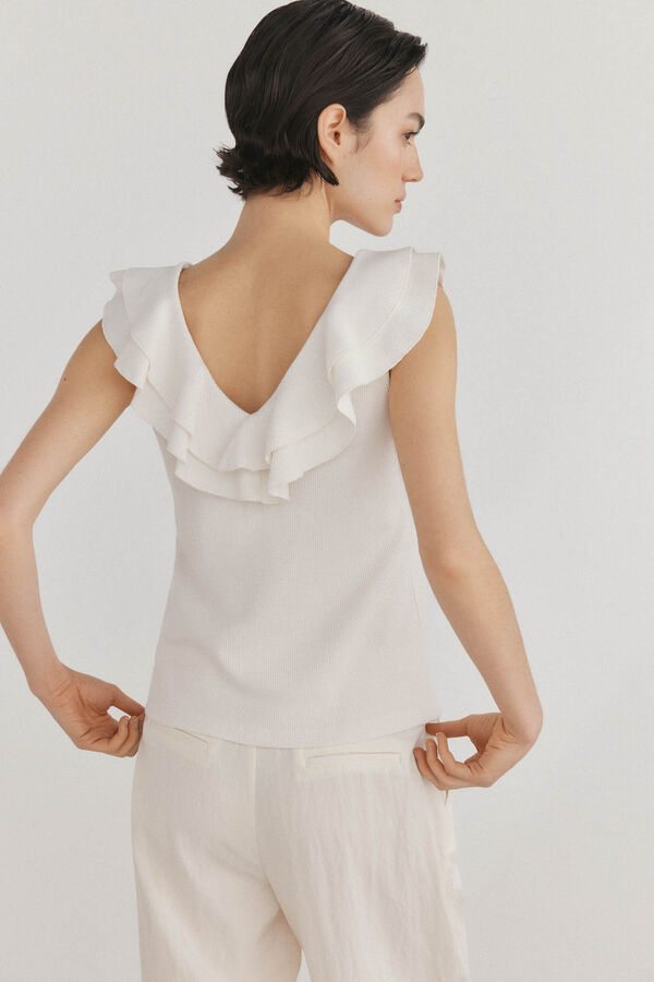 Pedro del Hierro Camiseta volantes Blanco