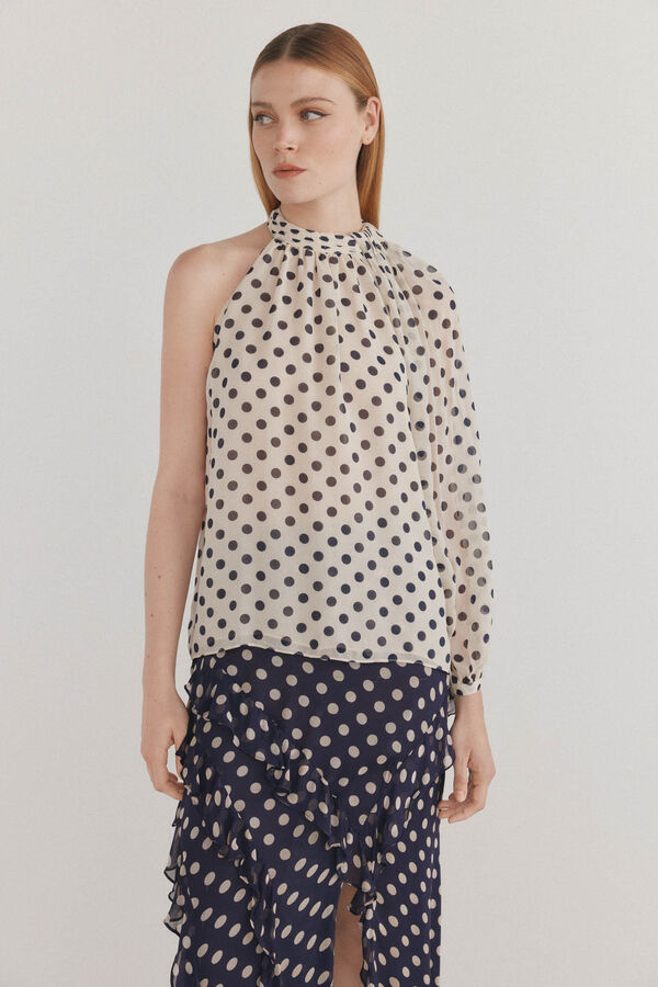 Pedro del Hierro Blusa fluida asim&eacute;trica Azul