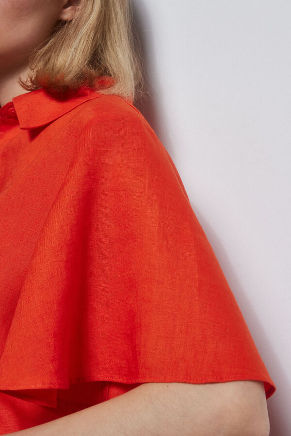 Pedro del Hierro Camisa lino fluida Rojo