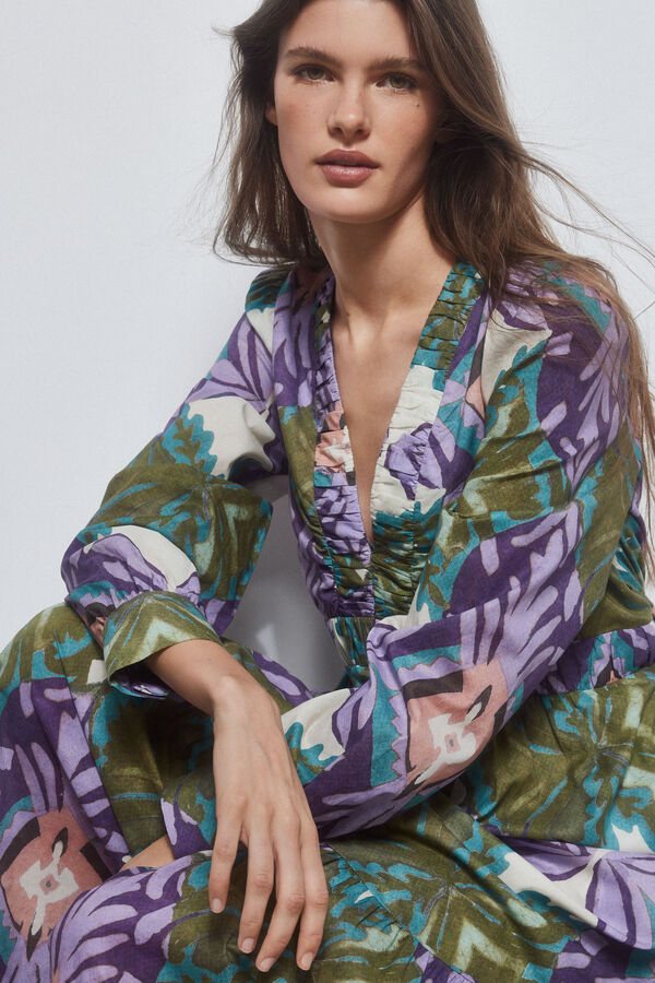 Pedro del Hierro Vestido estampado frunces Varios