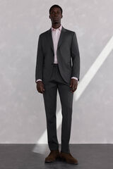 Pedro del Hierro Cal&ccedil;a cinza estruturada slim fit bi-el&aacute;stica Cizento