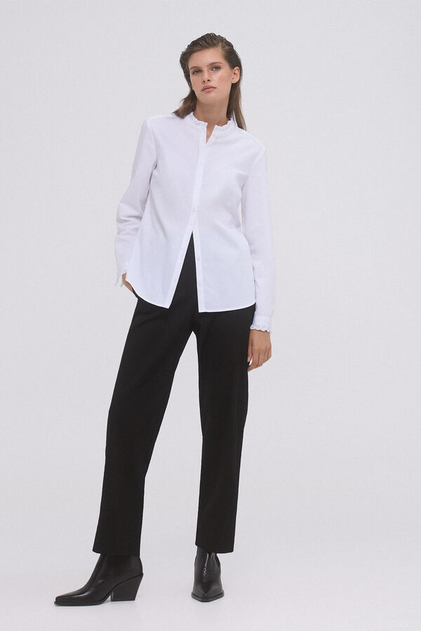 Pedro del Hierro Pantal&oacute;n recto trabilla Negro