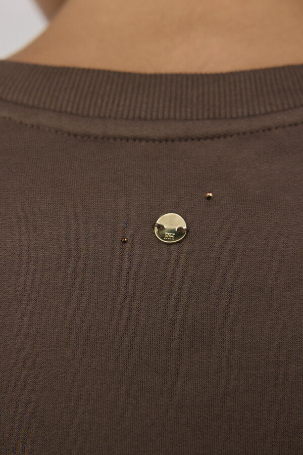 Pedro del Hierro Sweatshirt com detalhe de mi&ccedil;angas Verde