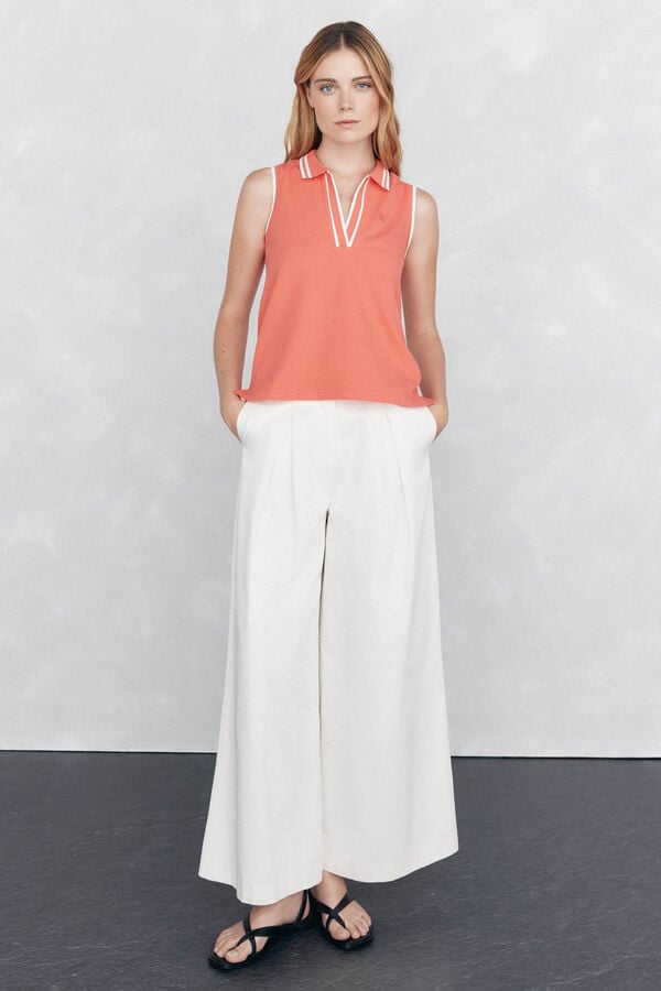 Pedro del Hierro Polo liso mangas Coral