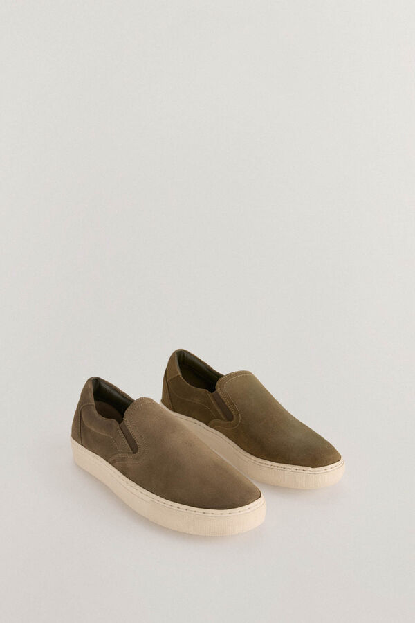 Pedro del Hierro T&eacute;nis de pele slip-on Verde