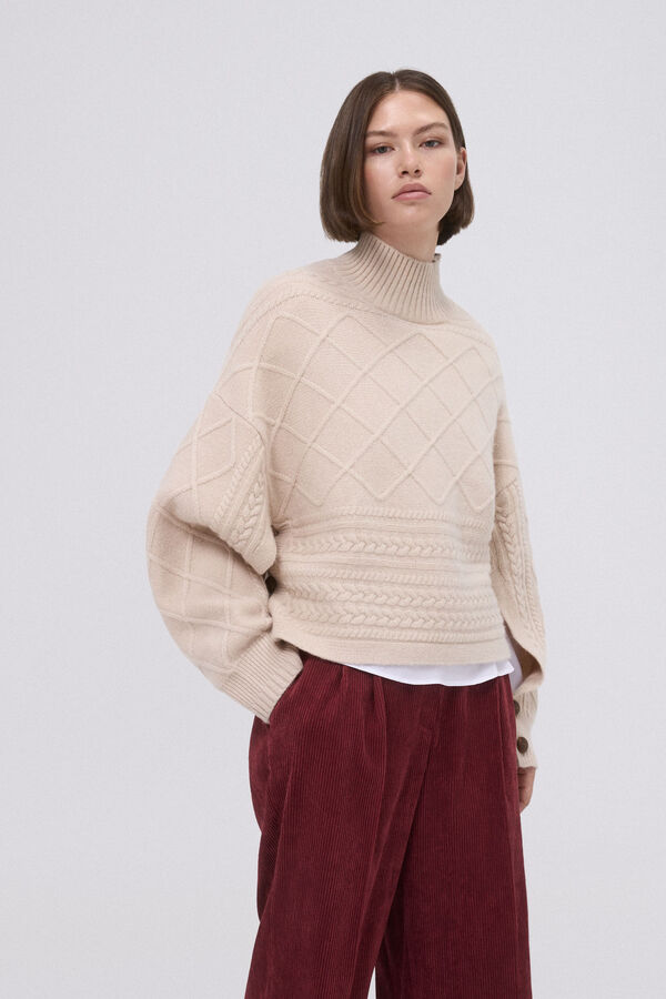 TFP by Tamara Falcó Jersey oversize ochos y rombos Marrón