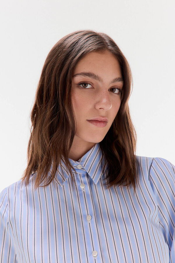 TFP by Tamara Falc&oacute; Camisa rayas lazo Azul