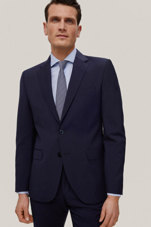 Pedro del Hierro Americana traje liso bi-stretch Azul