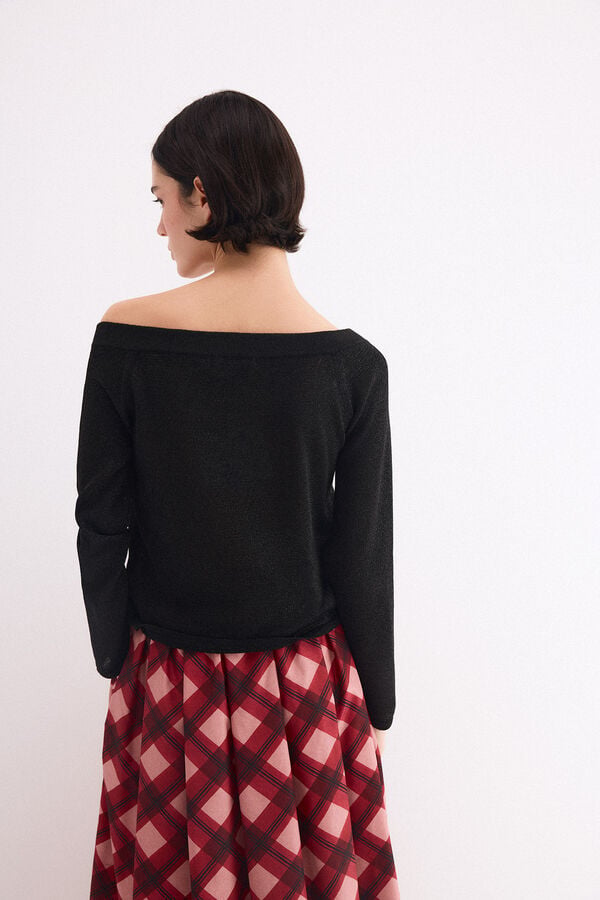 TFP by Tamara Falc&oacute; Camisola com efeito glitter Preto