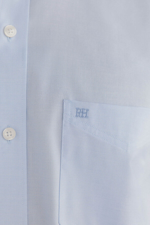 Pedro del Hierro Camisa de manga curta que n&atilde;o precisa passar Azul