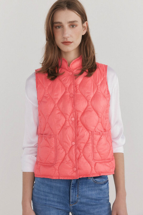 Pedro del Hierro Chaleco corto acolchado Coral
